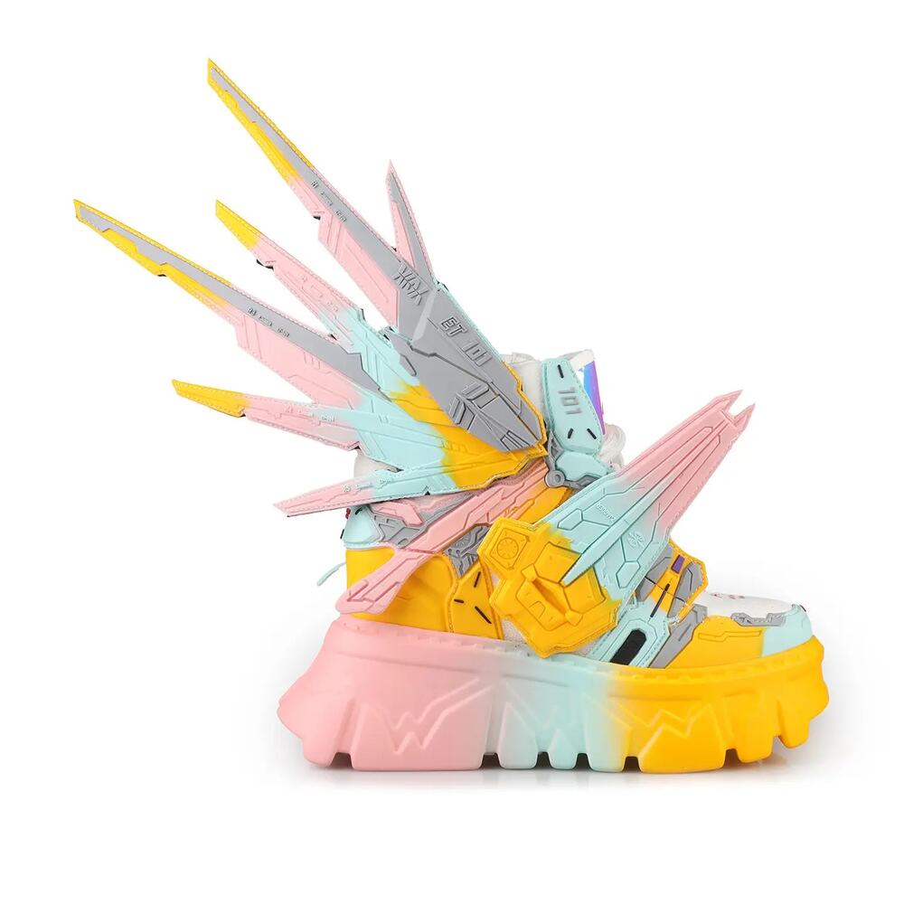 Anthony Wang Y2K Chunky Platform Pastel Sneakers Kawaii Gundam Wings Shoes Sz 9 - Picture 3 of 3
